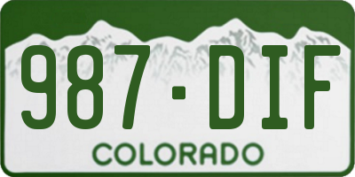 CO license plate 987DIF