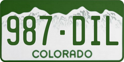 CO license plate 987DIL