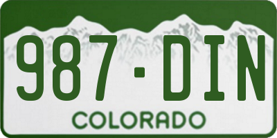 CO license plate 987DIN