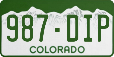 CO license plate 987DIP