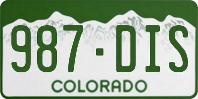 CO license plate 987DIS