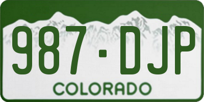 CO license plate 987DJP