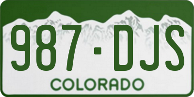 CO license plate 987DJS
