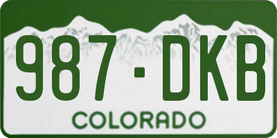 CO license plate 987DKB