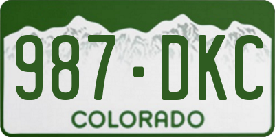 CO license plate 987DKC