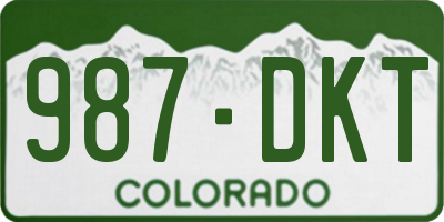 CO license plate 987DKT