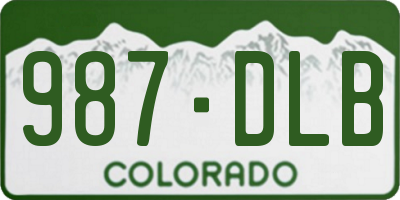 CO license plate 987DLB