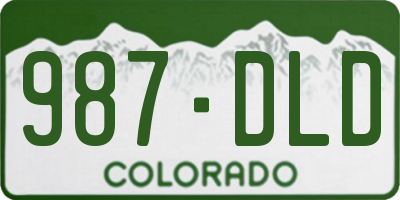CO license plate 987DLD