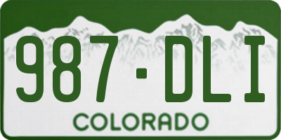 CO license plate 987DLI