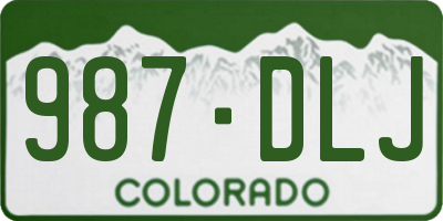 CO license plate 987DLJ