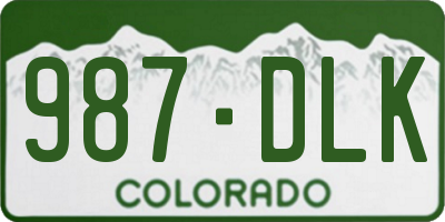 CO license plate 987DLK