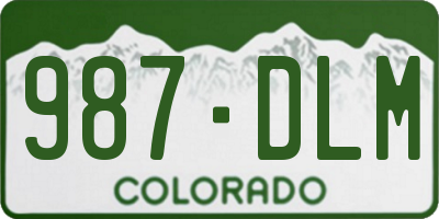 CO license plate 987DLM
