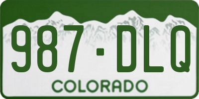 CO license plate 987DLQ