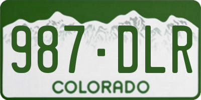 CO license plate 987DLR