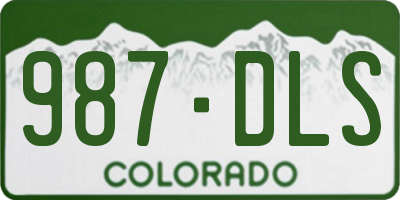 CO license plate 987DLS