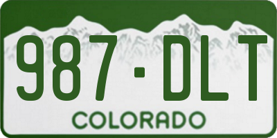 CO license plate 987DLT
