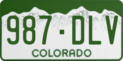 CO license plate 987DLV