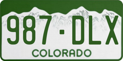 CO license plate 987DLX