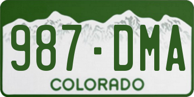 CO license plate 987DMA