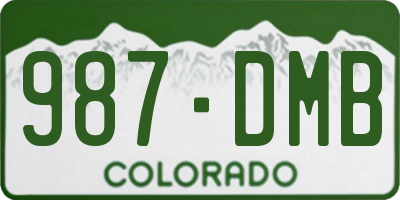 CO license plate 987DMB