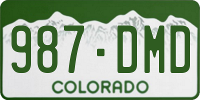 CO license plate 987DMD