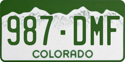 CO license plate 987DMF
