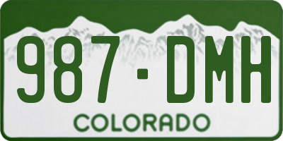 CO license plate 987DMH