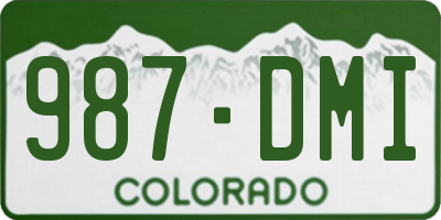 CO license plate 987DMI