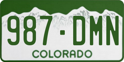 CO license plate 987DMN