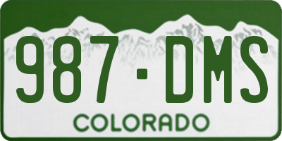 CO license plate 987DMS