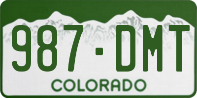 CO license plate 987DMT
