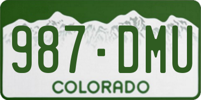 CO license plate 987DMU