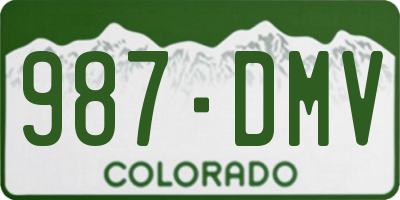 CO license plate 987DMV