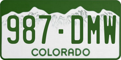 CO license plate 987DMW