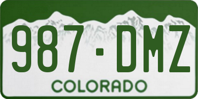 CO license plate 987DMZ