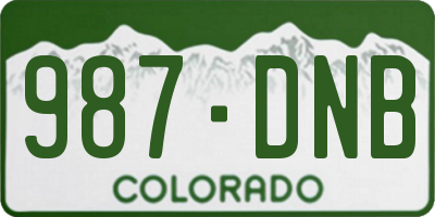 CO license plate 987DNB
