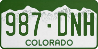 CO license plate 987DNH