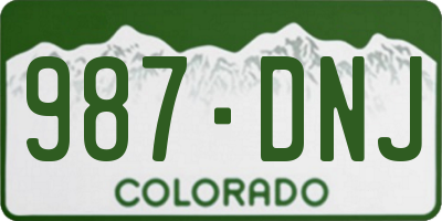 CO license plate 987DNJ