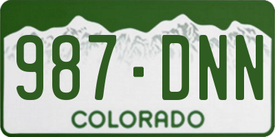 CO license plate 987DNN
