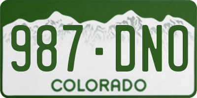 CO license plate 987DNO