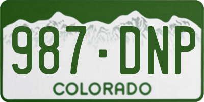 CO license plate 987DNP