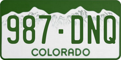 CO license plate 987DNQ