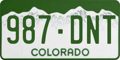 CO license plate 987DNT