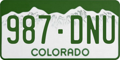 CO license plate 987DNU