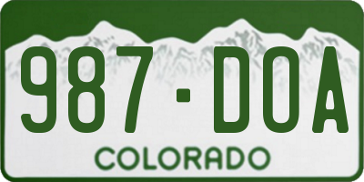 CO license plate 987DOA