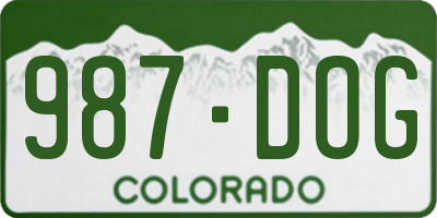 CO license plate 987DOG
