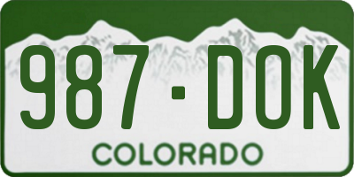 CO license plate 987DOK