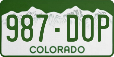 CO license plate 987DOP