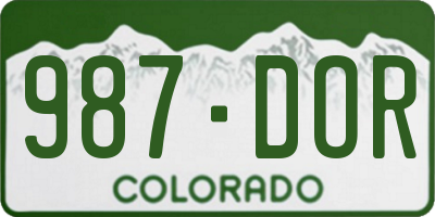 CO license plate 987DOR