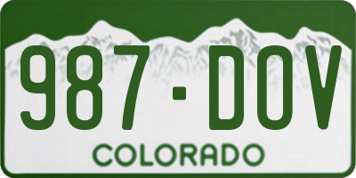 CO license plate 987DOV